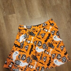 Retrolicious Orange Halloween Skater Skirt